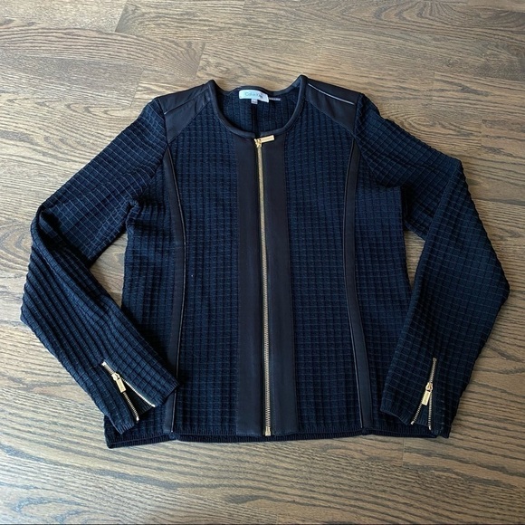 High quality Calvin Klein black full zip up jacket cardigan medium - Picture 3 of 14
